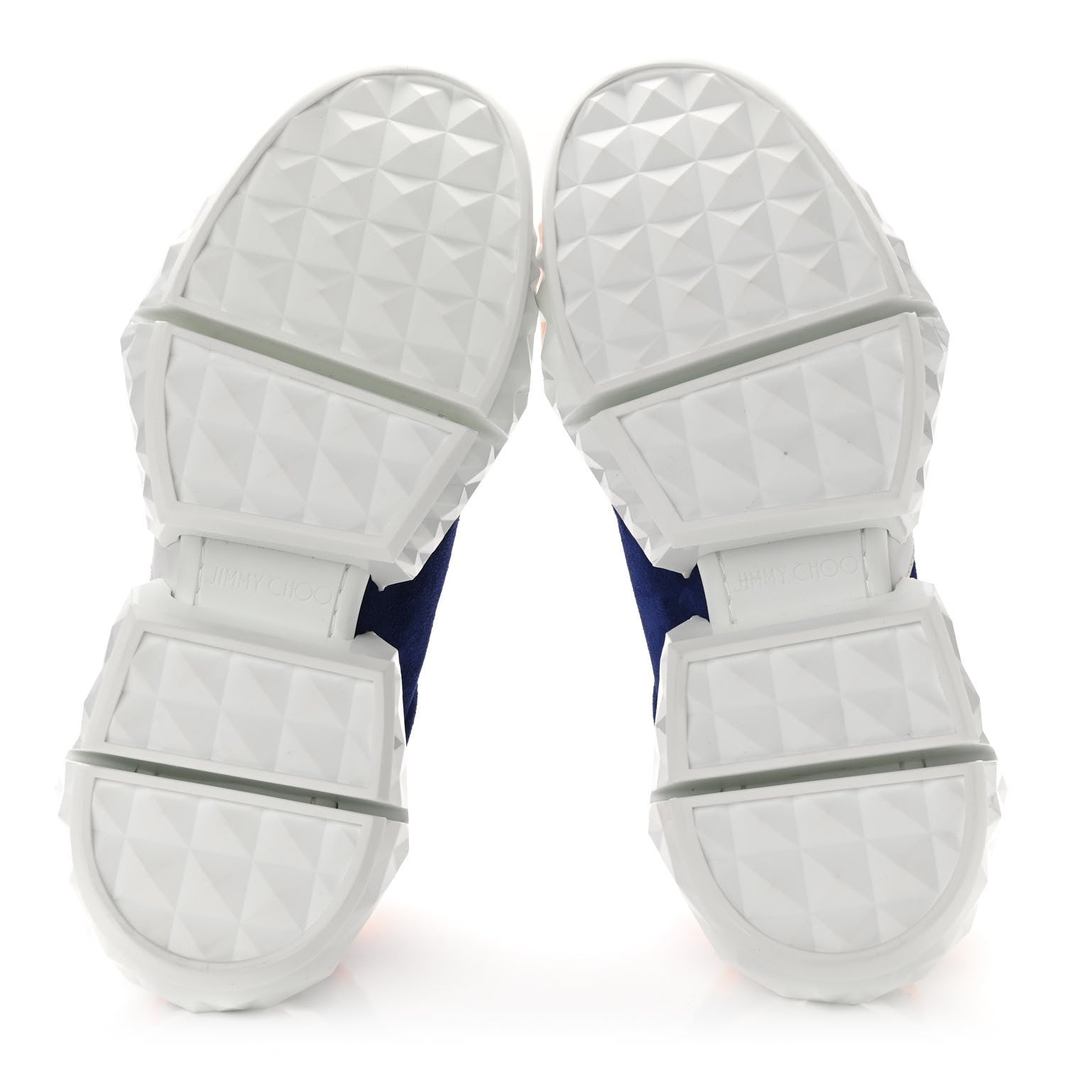 Jimmy Choo Calfskin Diamond Low Top Sneaker 40.5 Cobalt Neon Orange 5 of 9