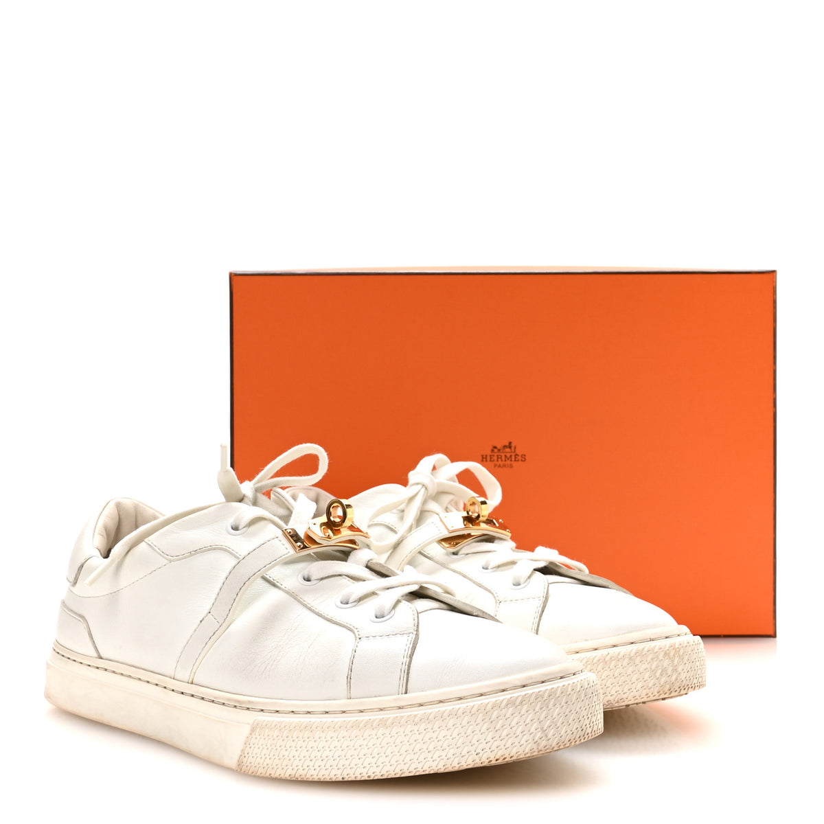 Hermes Calfskin Day Sneakers 40 White 9 of 9
