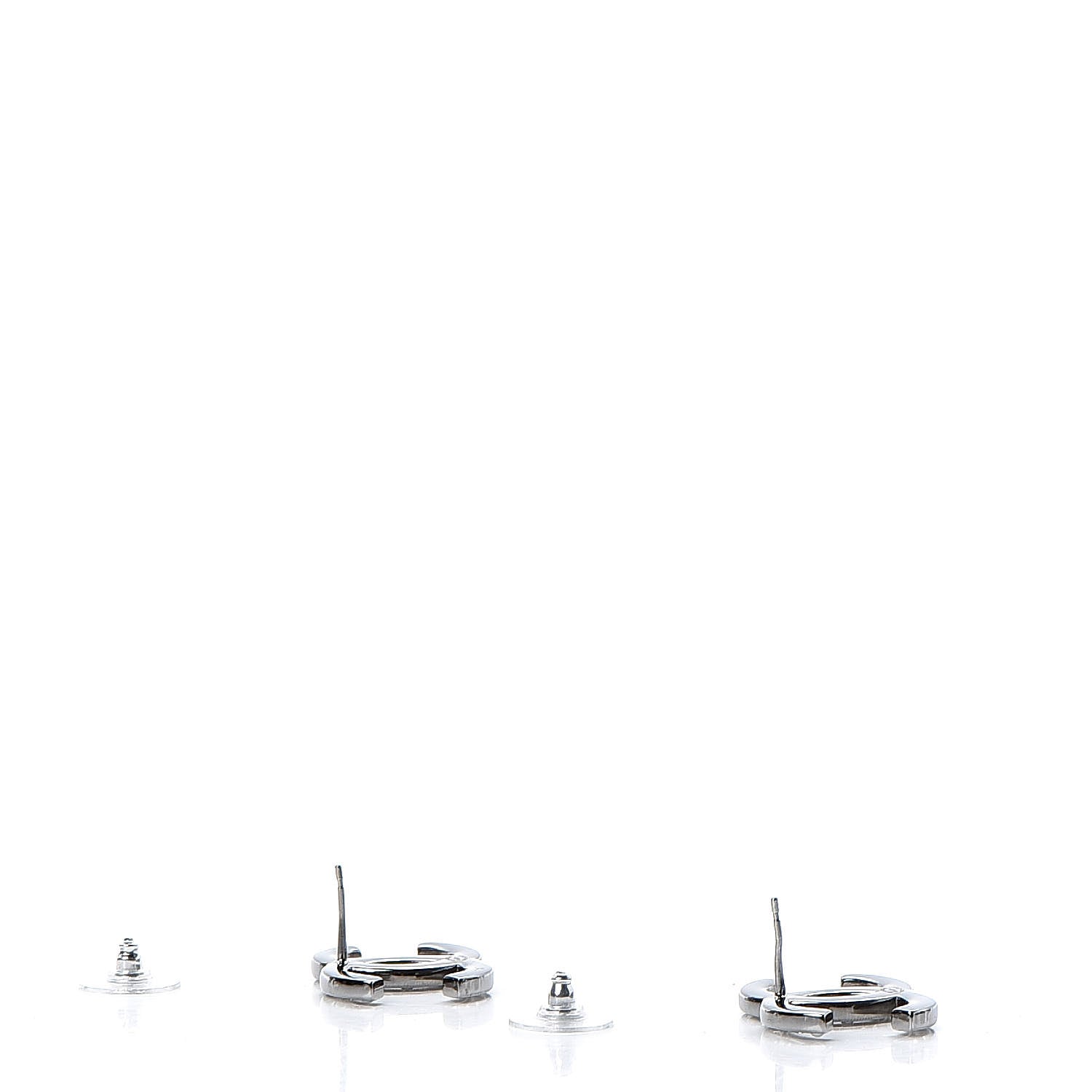Chanel Crystal CC Earrings Silver 3 of 6