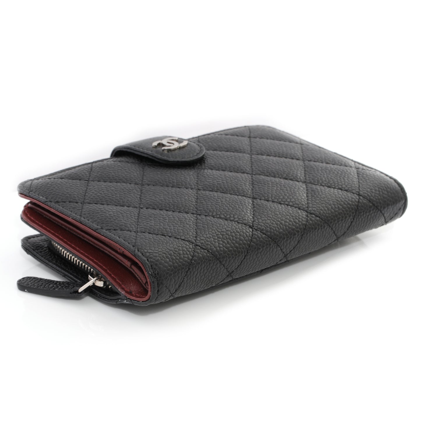 Caviar Large Zip Wallet Black