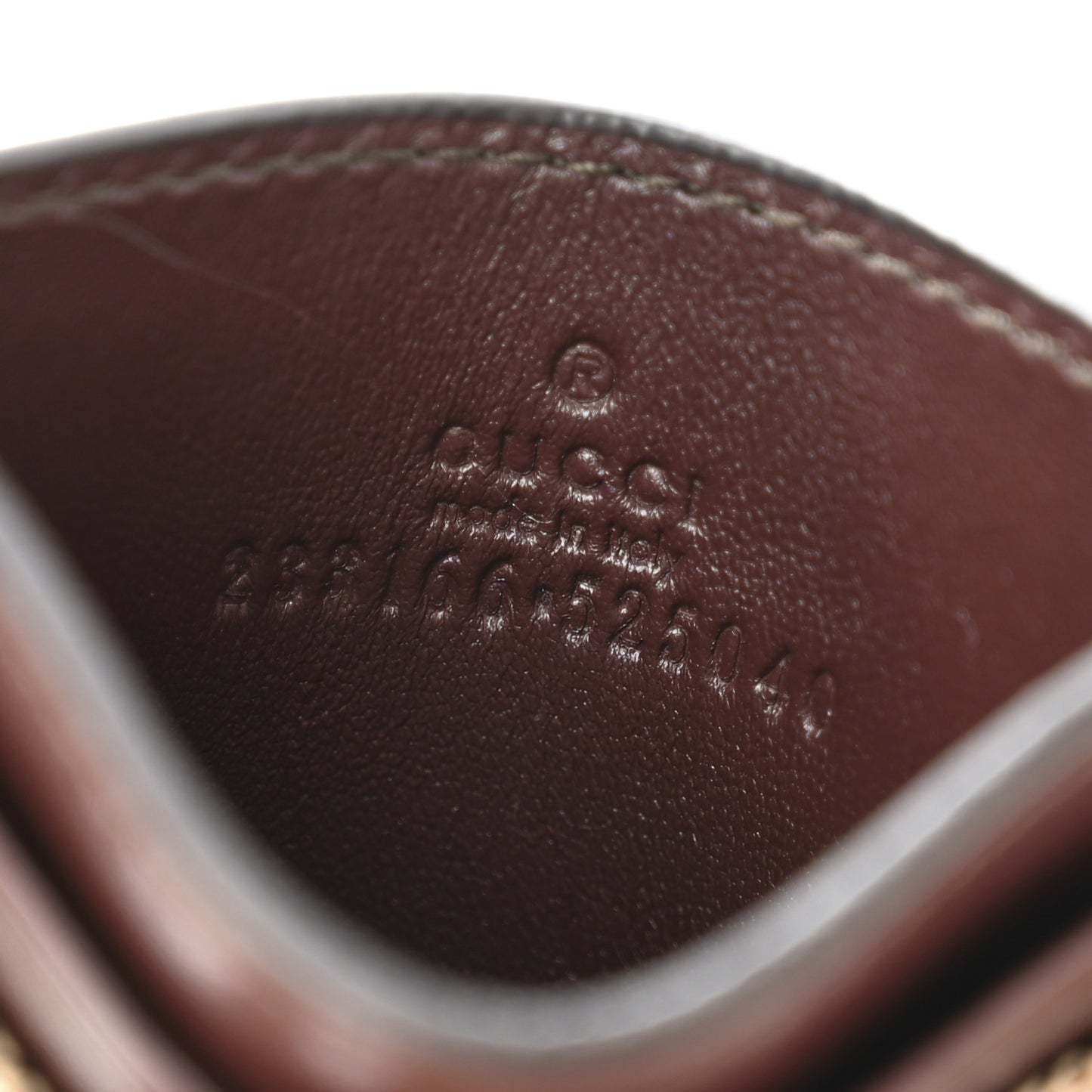 GG Monogram Calfskin Card Holder Beige Ebony Cuir