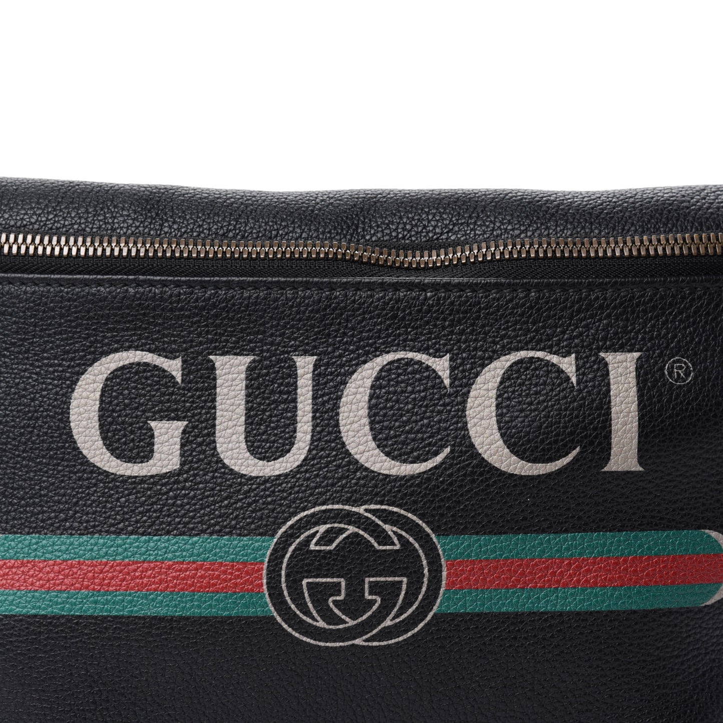Grained Calfskin Logo Belt Bag Black