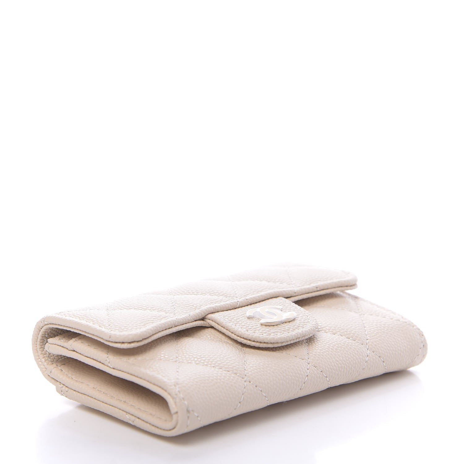 Chanel Caviar Quilted Flap Card Holder Wallet Light Beige 4 of 12