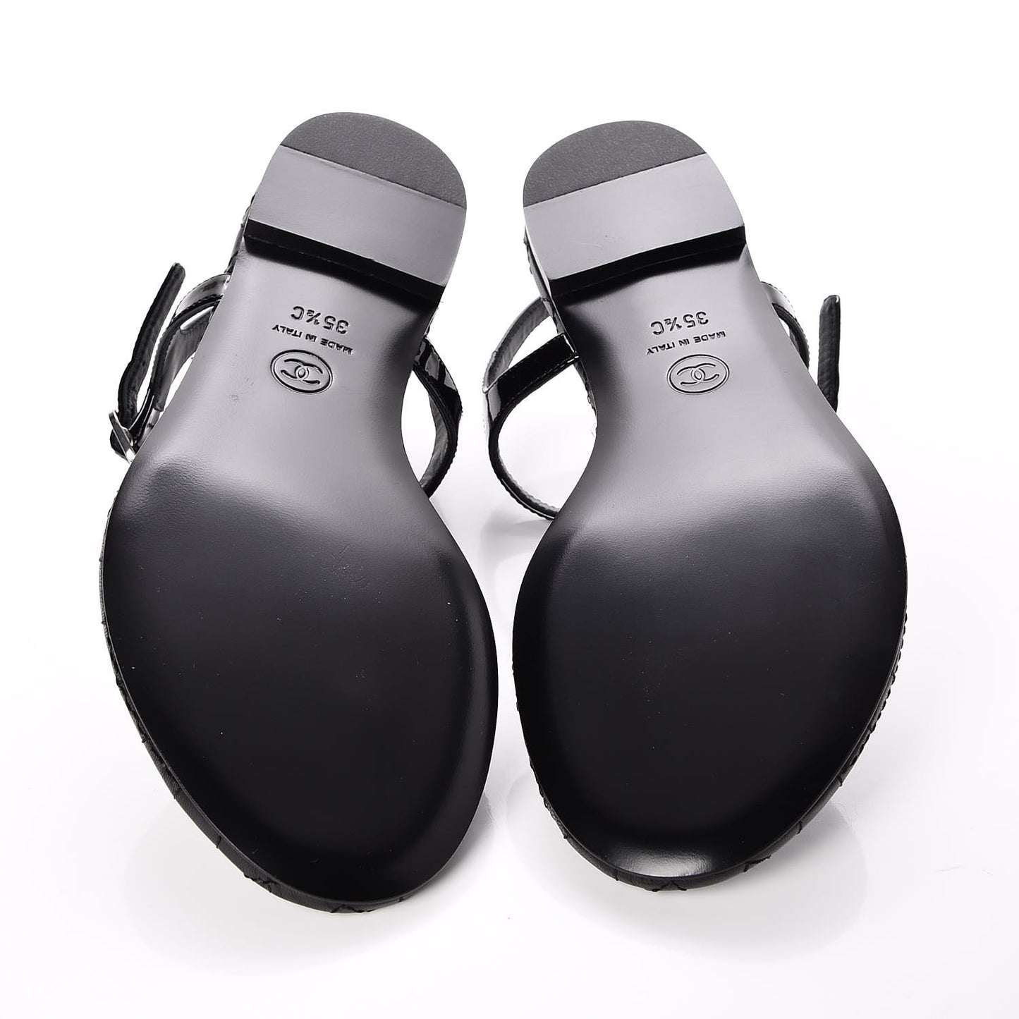 Patent CC Thong Sandals 35.5 Black