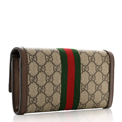 Gucci GG Supreme Monogram Web Ophidia Continental Wallet Brown 3 of 8