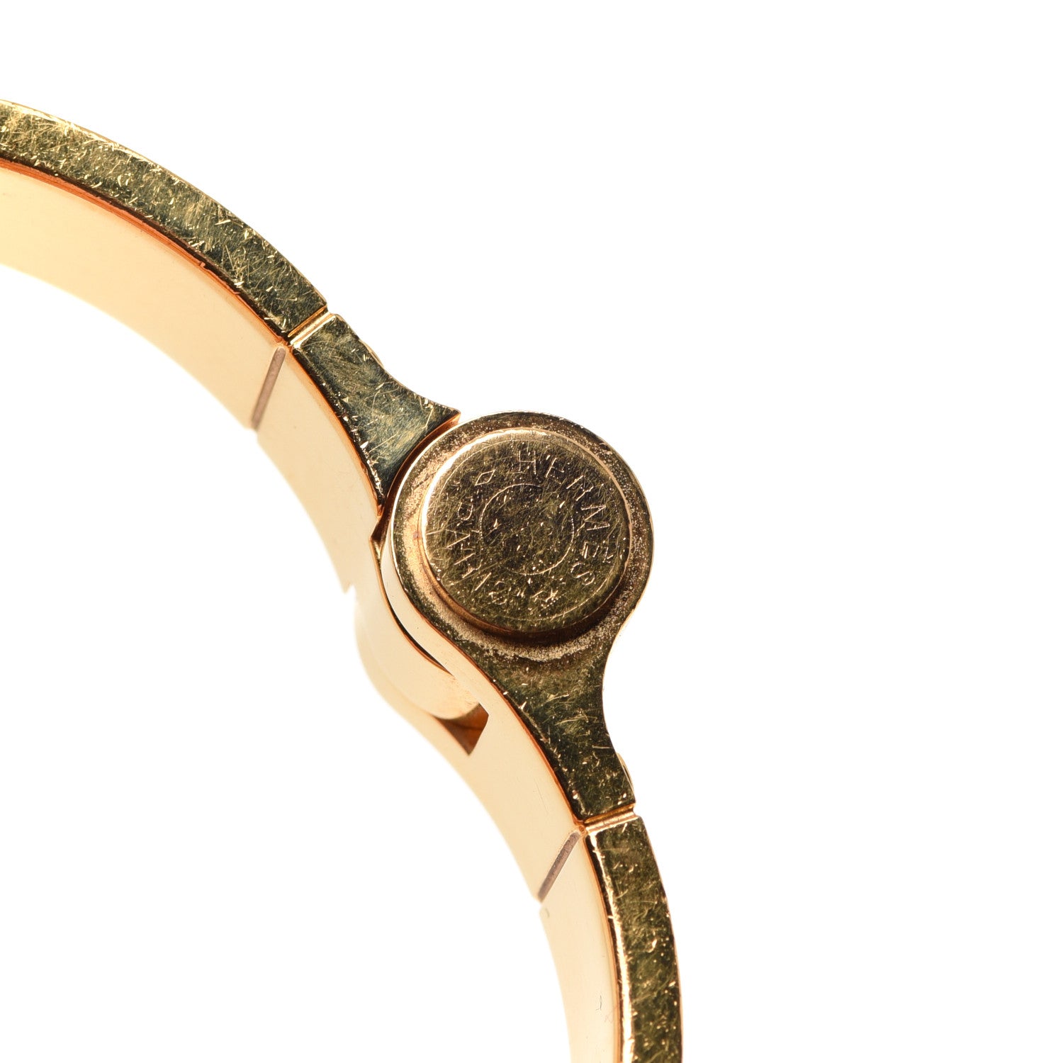 Hermes Enamel Charniere Uni Narrow Hinged Bracelet Black 6 of 7