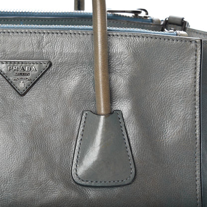 Prada Glace Calf Twin Pocket Tote Marine 15 of 15