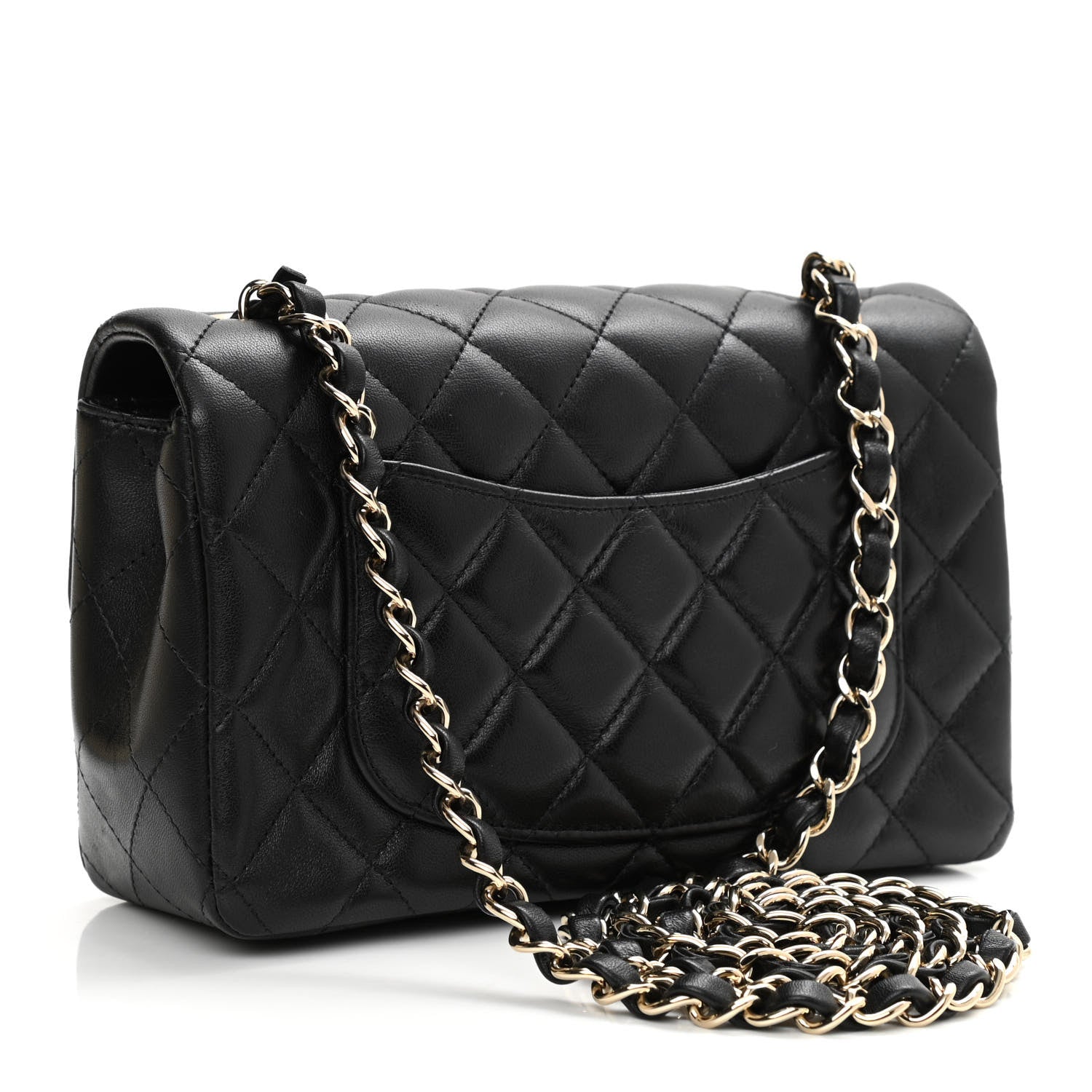 Chanel Lambskin Quilted Mini Rectangular Flap Black 2 of 10