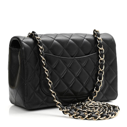 Chanel Lambskin Quilted Mini Rectangular Flap Black 2 of 10