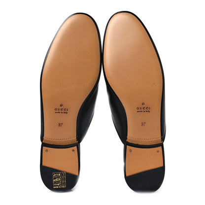 Gucci Calfskin Crystal Tiger Embroidered Womens Princetown Slippers 37 Black 5 of 8
