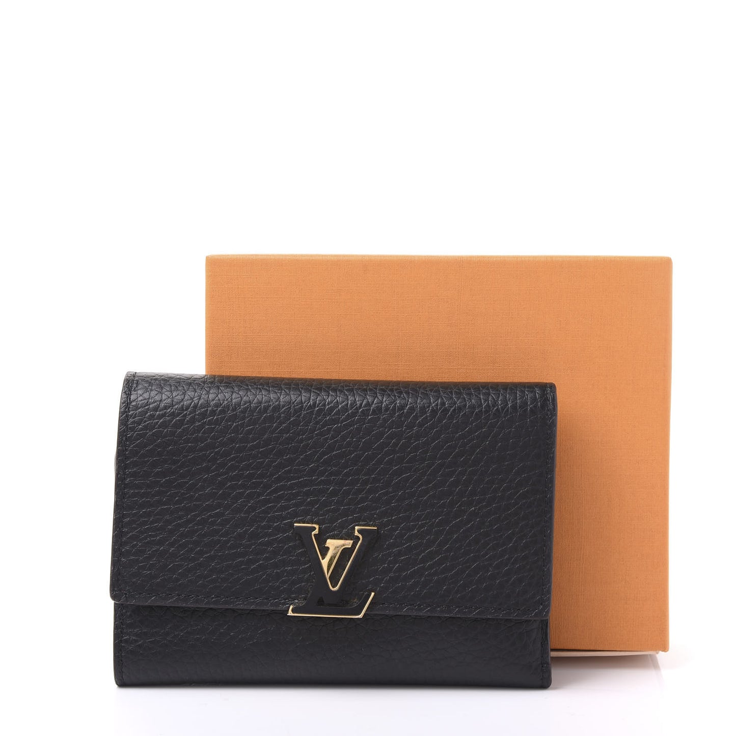 Taurillon Capucines Compact Wallet Black