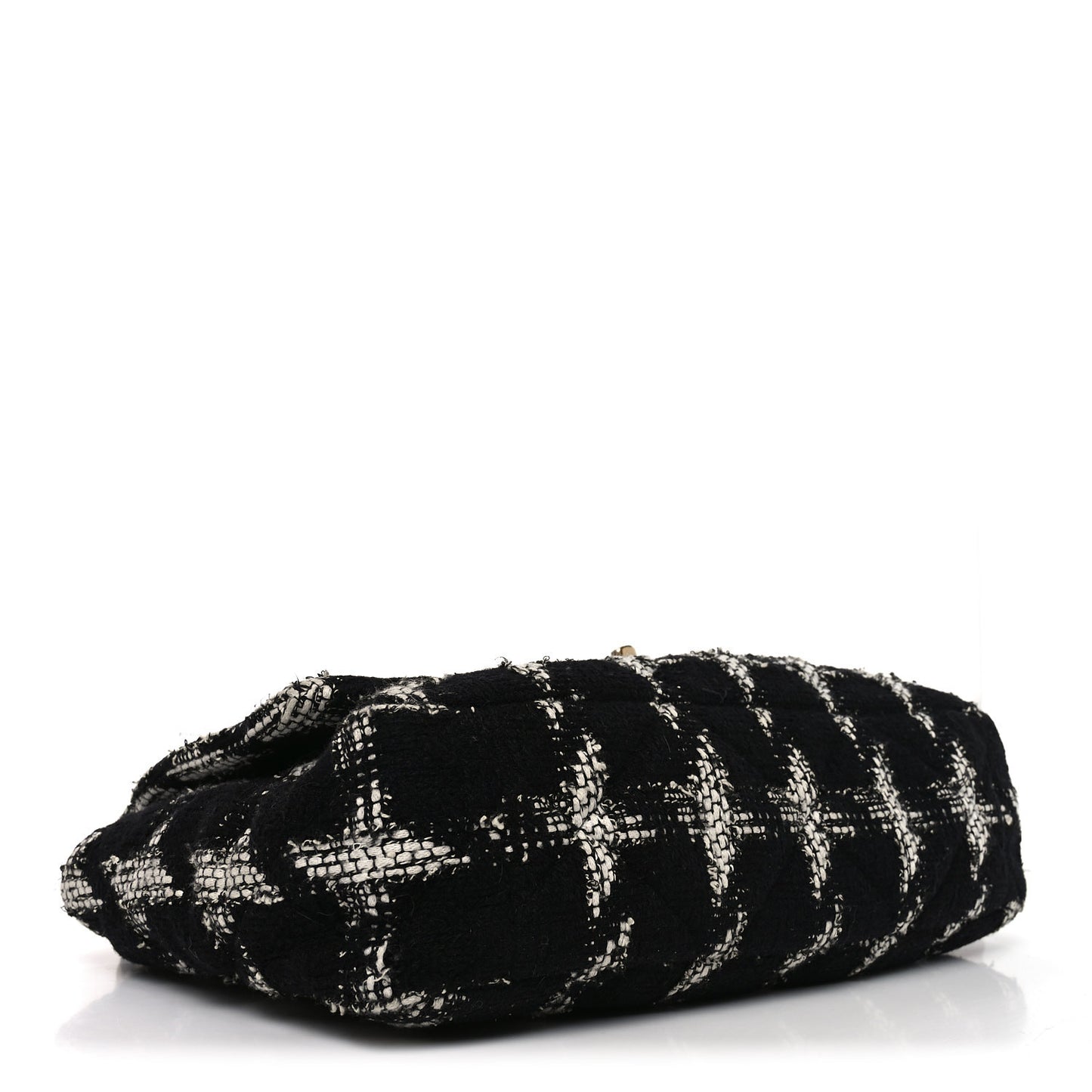 Tweed Quilted Maxi Chanel 19 Flap Black White
