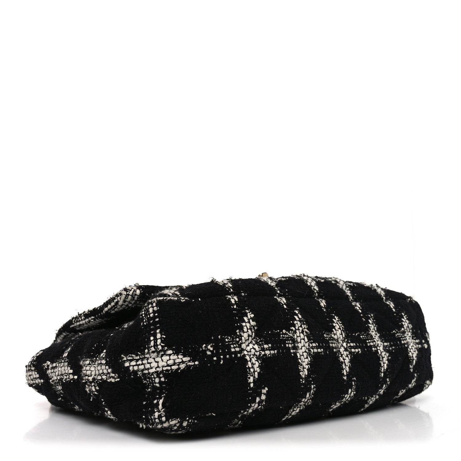 Chanel Tweed Quilted Maxi Chanel 19 Flap Black White 3 of 10