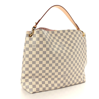 Louis Vuitton Damier Azur Graceful MM Rose Ballerine 3 of 8