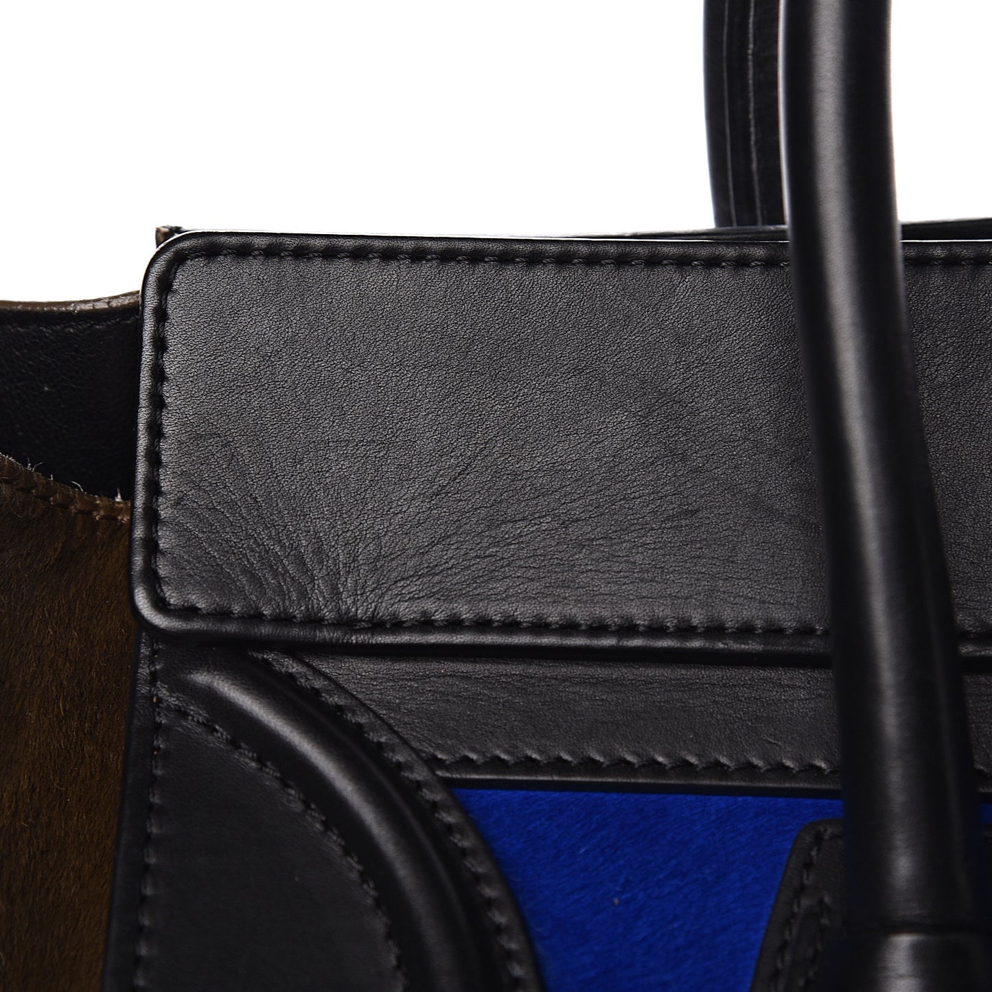 Pony Hair Mini Tri-Color Luggage Royal Blue