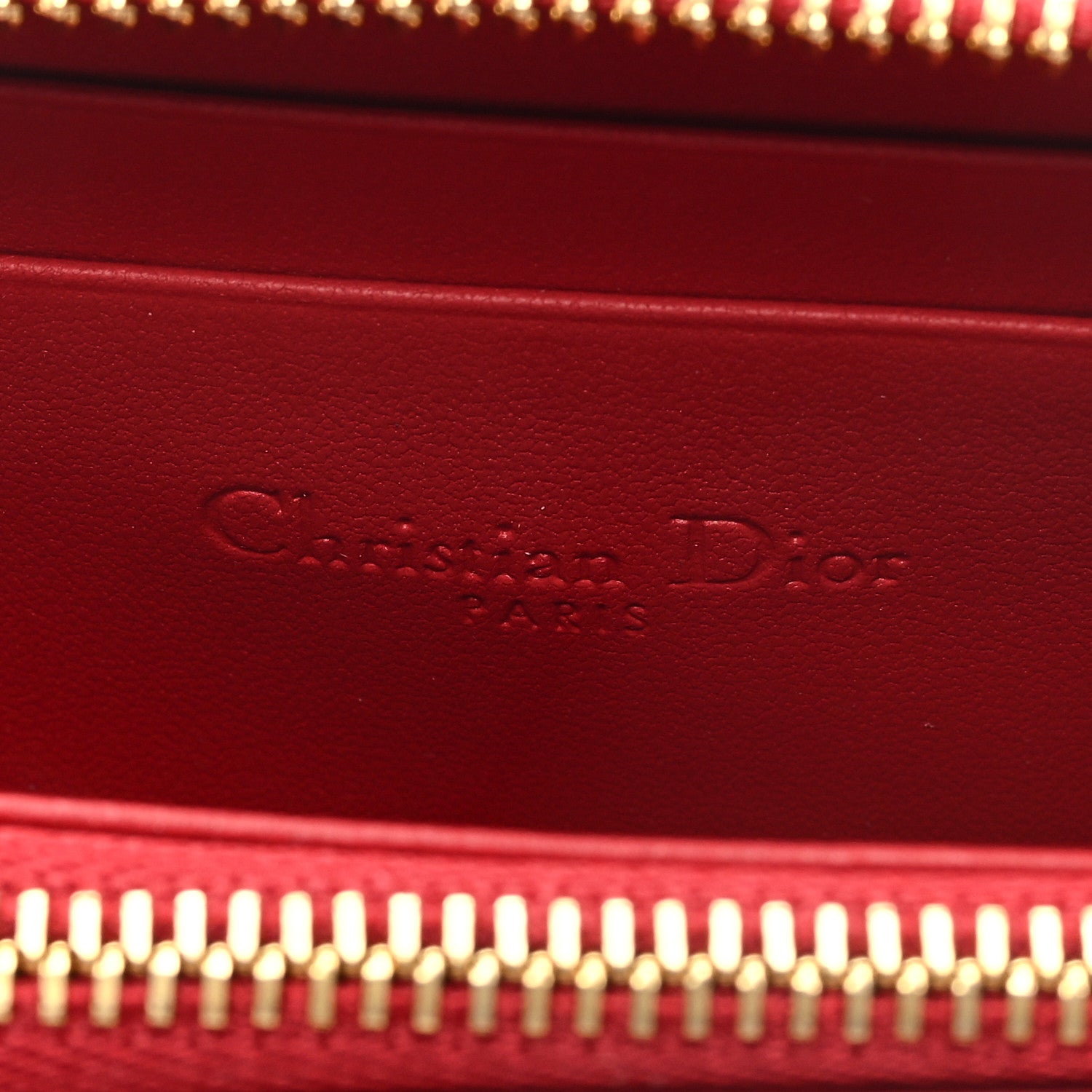 Christian Dior Lambskin Cannage Dioramour Small Lady Dior Voyageur Coin Purse Wallet Spicy Red 6 of 7
