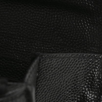 Saint Laurent Grain De Poudre Matelasse Chevron Monogram Flap Wallet Black 14 of 14