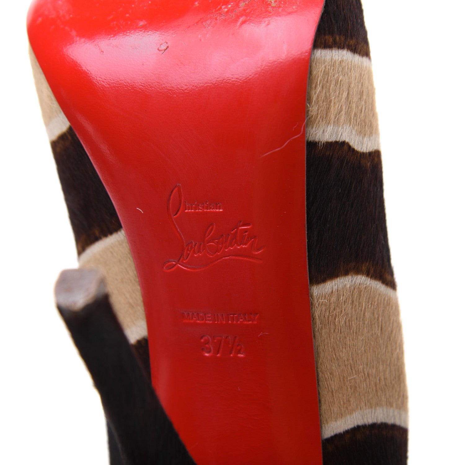 Christian Louboutin Calf Hair Feticha 120 Pumps 37.5 Zebra 6 of 15