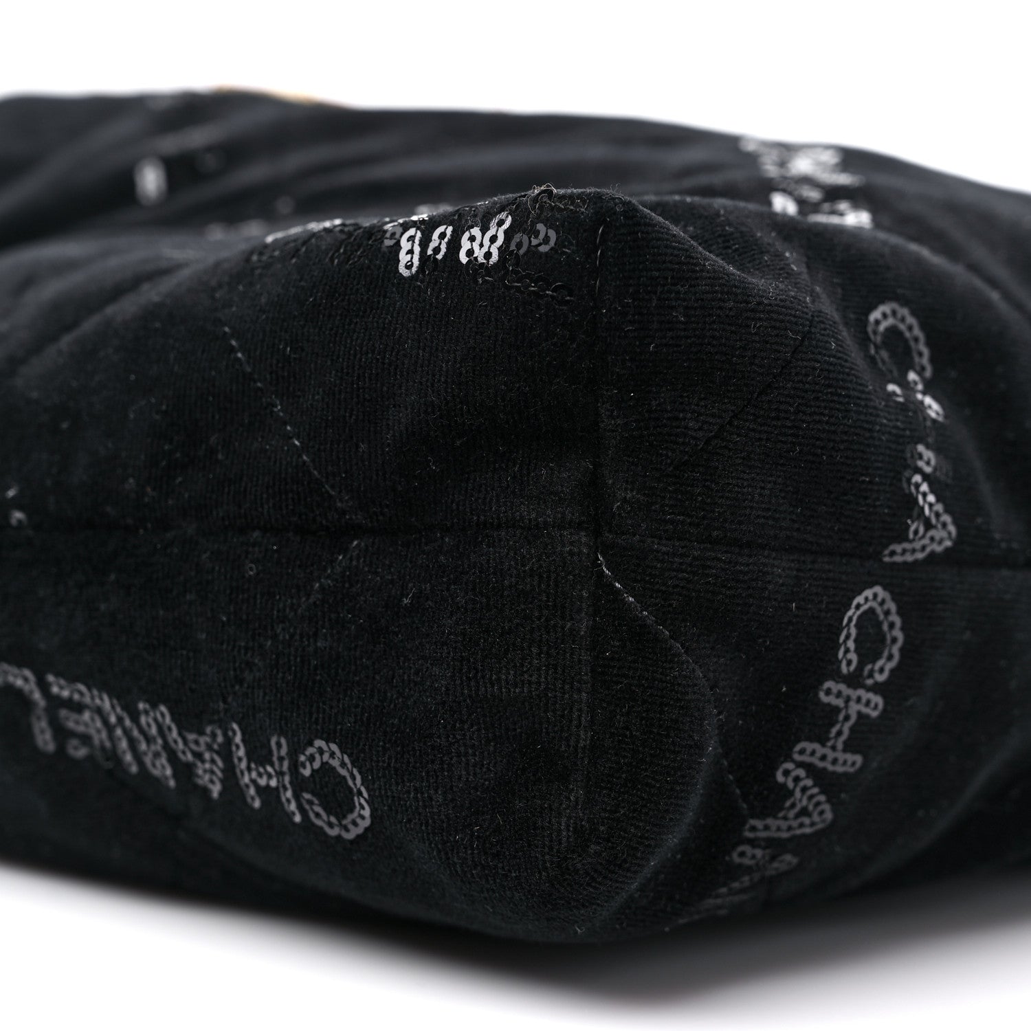 Chanel Velvet Sequin Quilted Chanel 22 Black 10 of 10