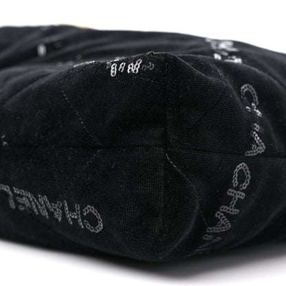 Chanel Velvet Sequin Quilted Chanel 22 Black 10 of 10