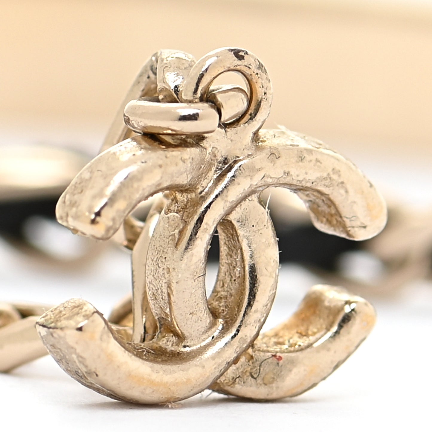 Metal Lambskin Crystal Sergeant Chanel Bracelet Gold