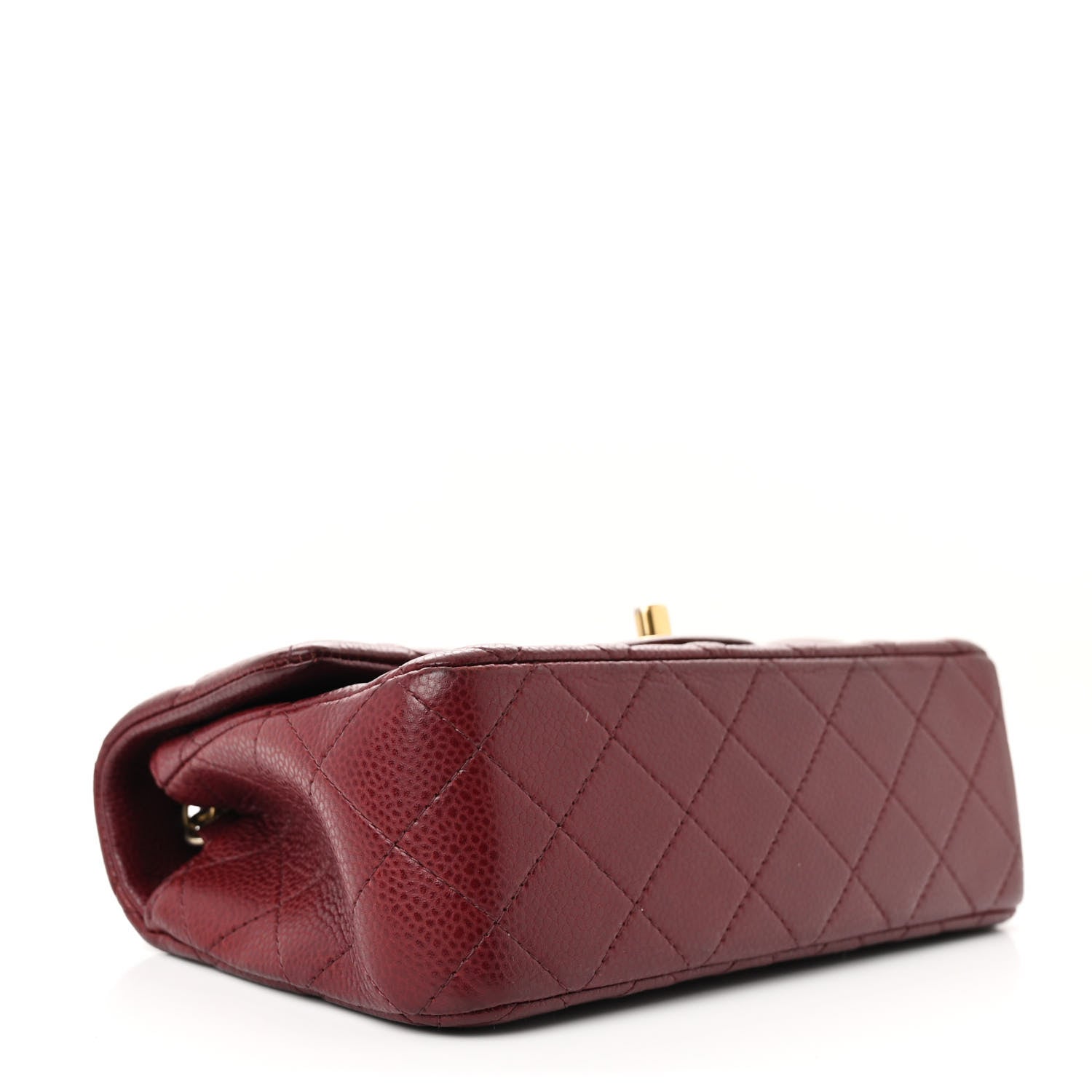 Chanel Caviar Quilted Mini Rectangular Flap Dark Red 4 of 10