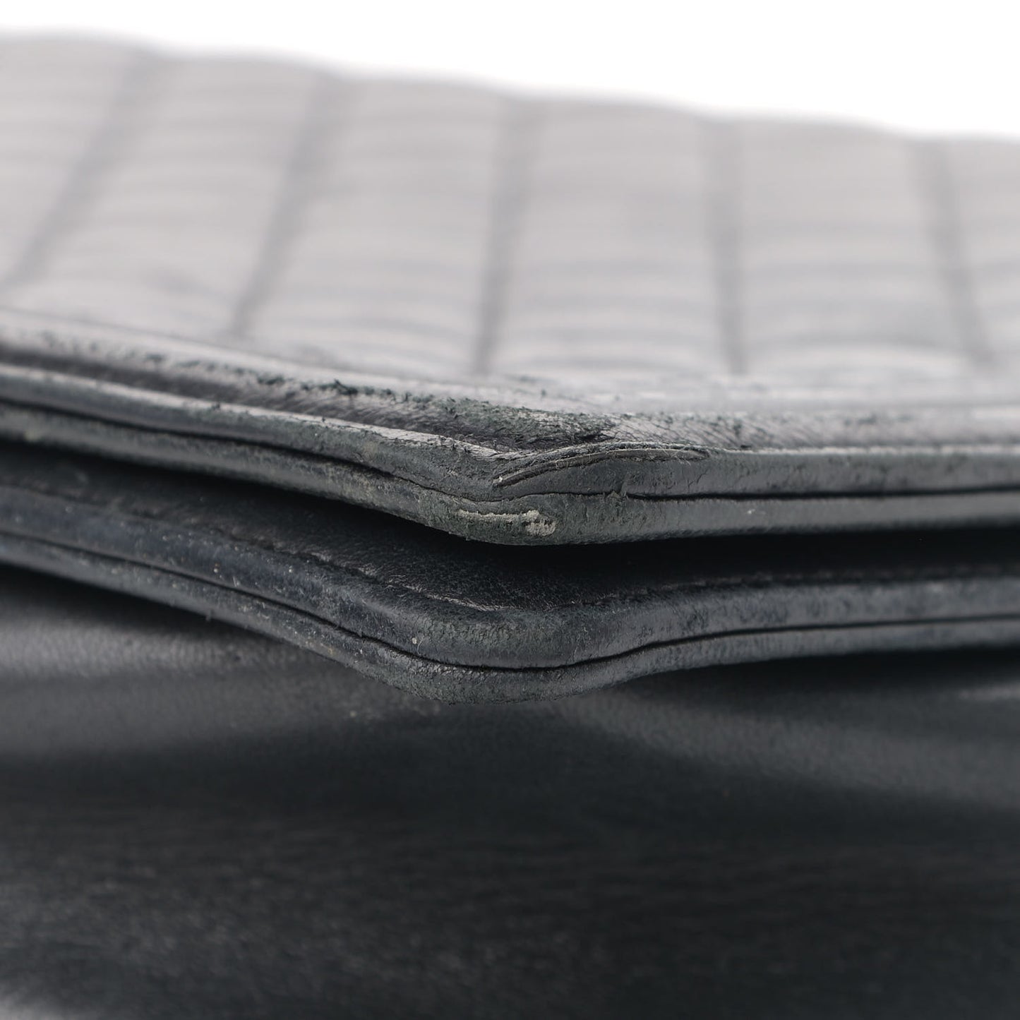 Lambskin Quilted Large Boy Flap Black