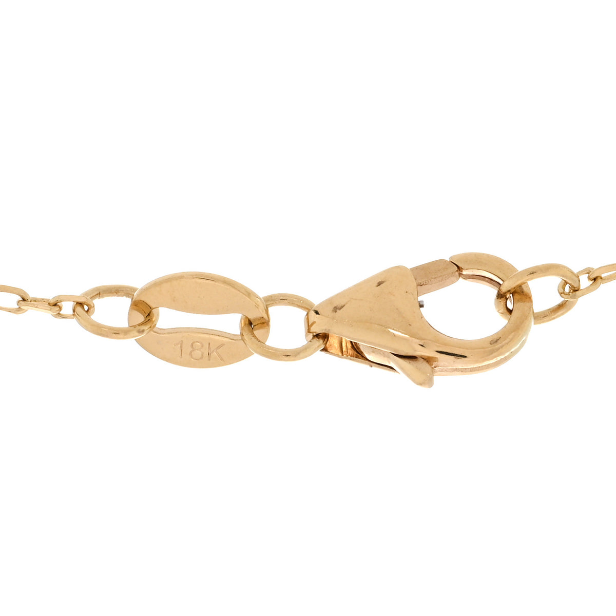 18K Yellow Gold Enamel Petite Champleve True Love Knot Necklace White