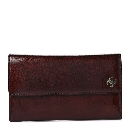 Chanel Glazed Goatskin CC Continental Wallet Burgundy 1 of 9