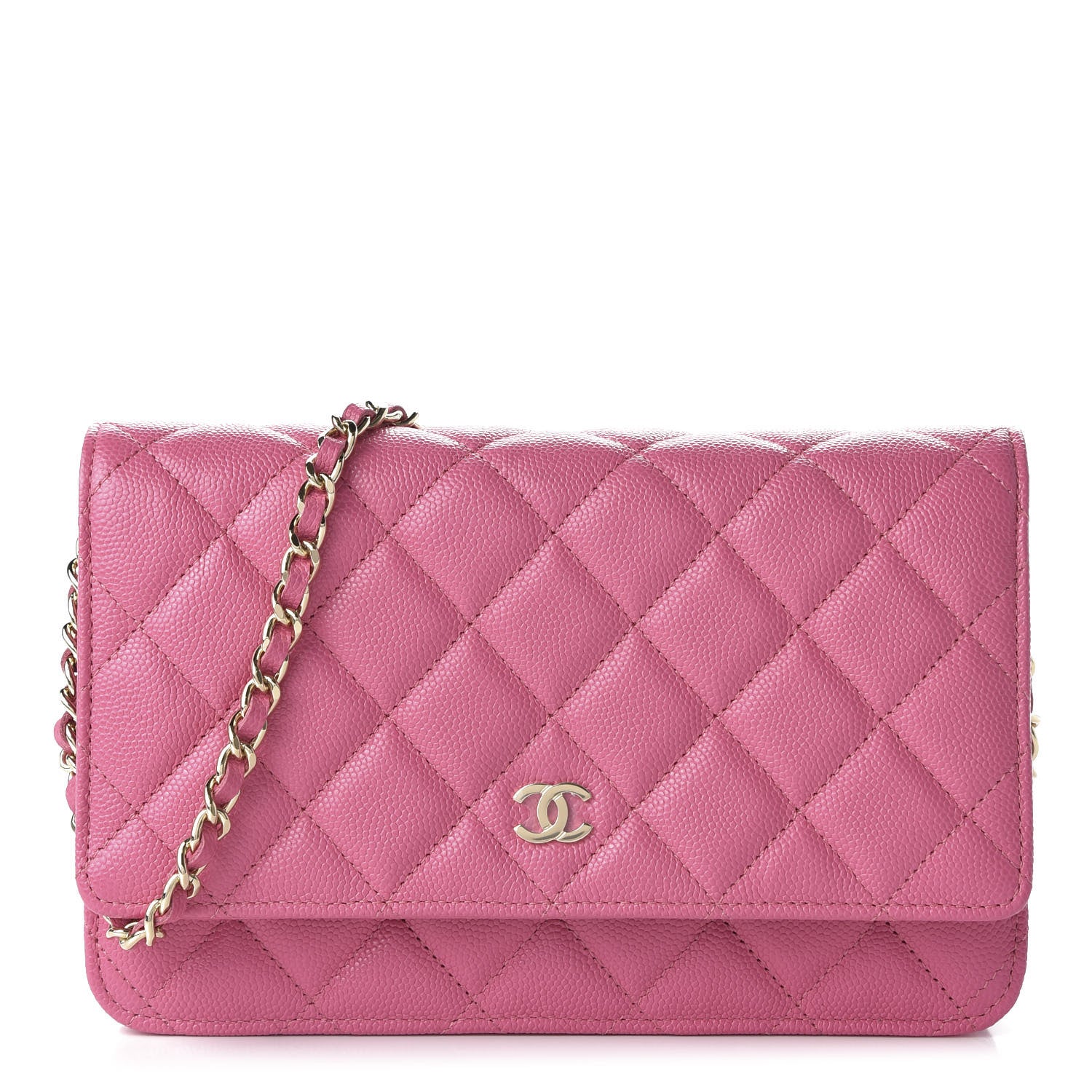 Chanel Caviar Quilted Wallet on Chain WOC Pink 1 of 11