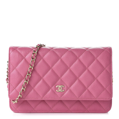 Chanel Caviar Quilted Wallet on Chain WOC Pink 1 of 11