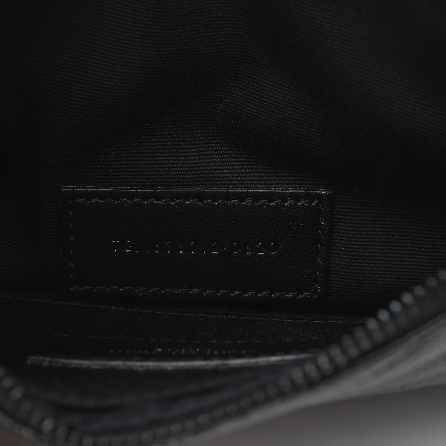 Saint Laurent Grain De Poudre Chevron Monogram Bill Pouch Black 7 of 7