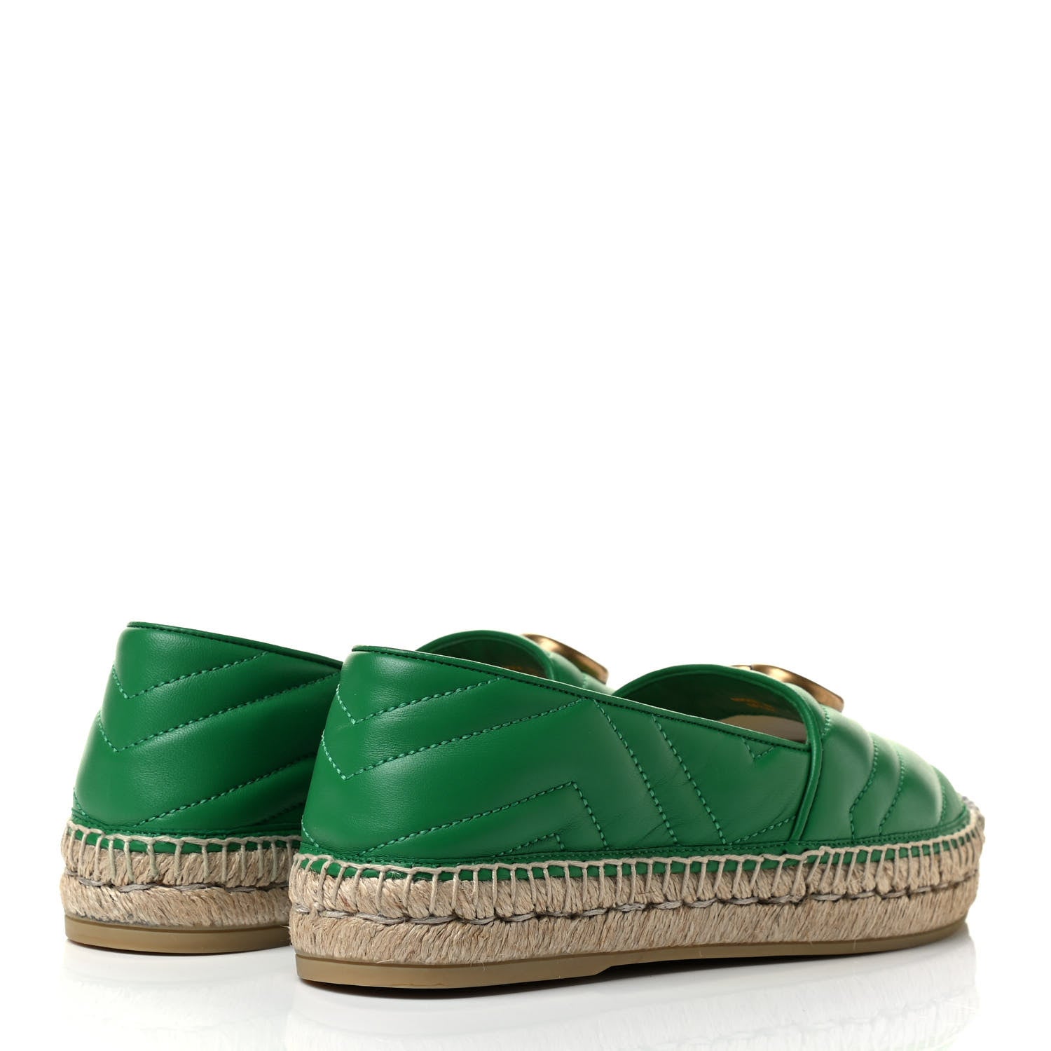 Gucci Nappa Matelasse GG Marmont Espadrilles 37.5 New Shamarock 4 of 8