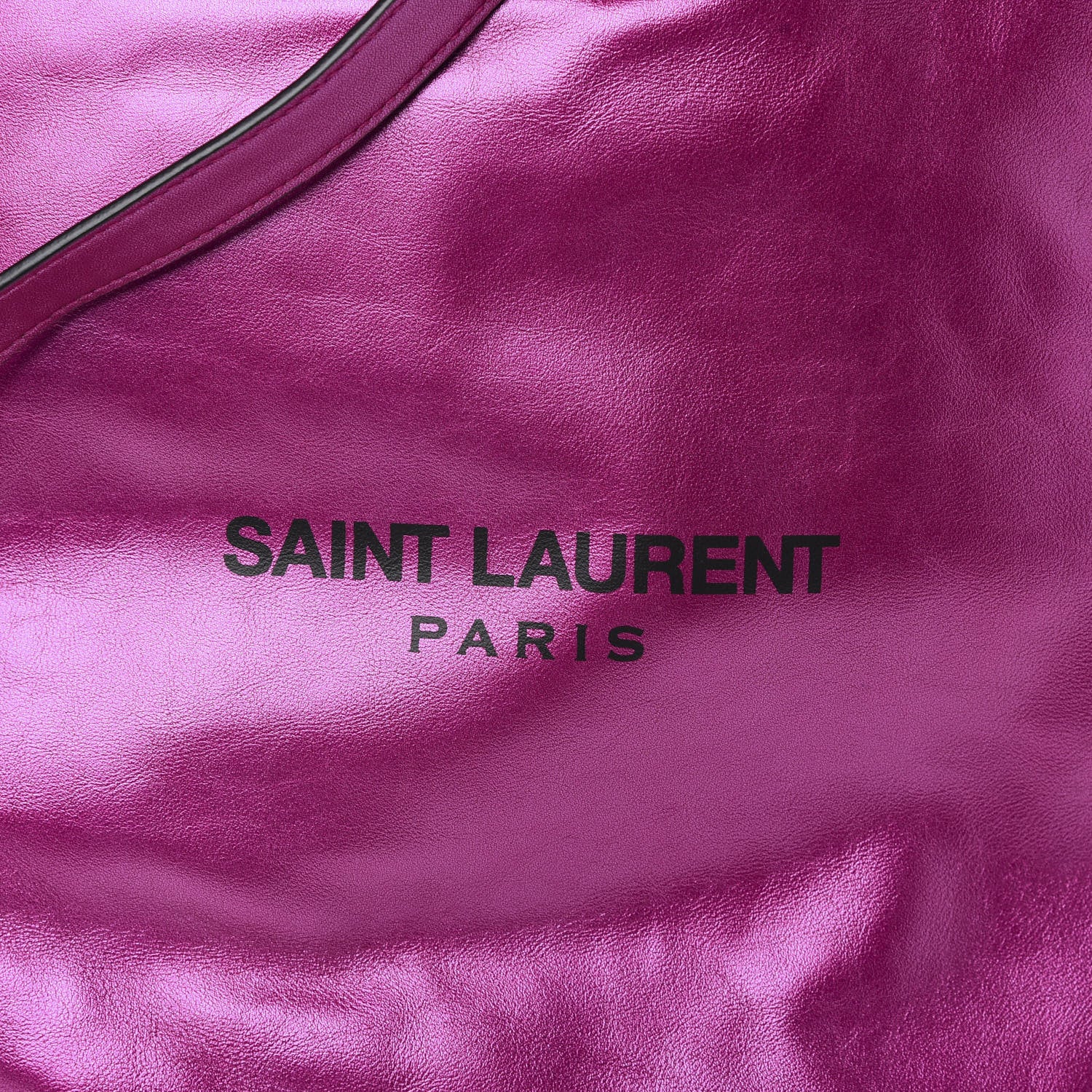 Saint Laurent Lambskin Teddy Drawstring Bag Fuchsia 11 of 11