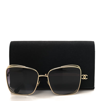 Chanel Metal Logo Square Sunglasses 71541 Gold 7 of 7
