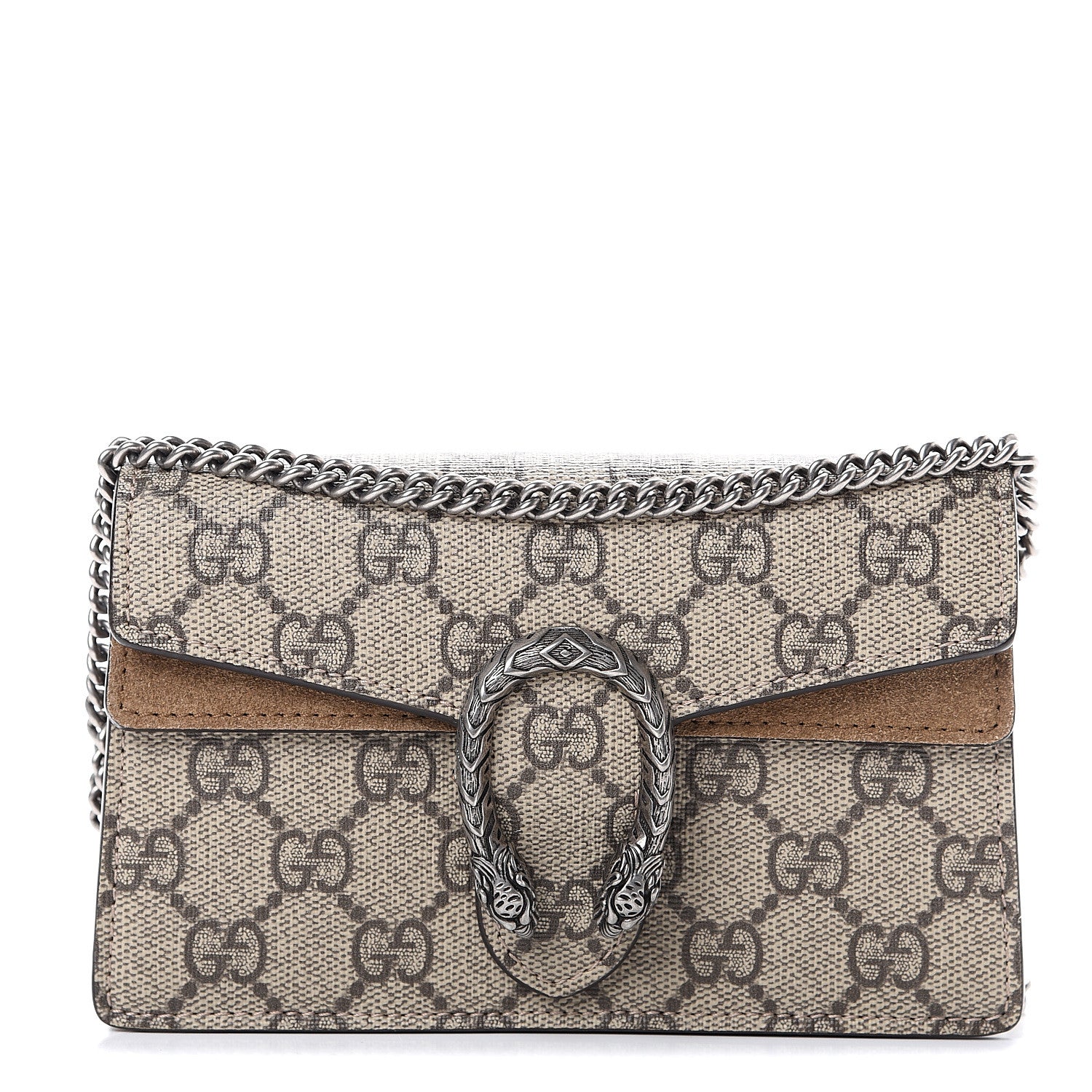Gucci GG Supreme Monogram Super Mini Dionysus Shoulder Bag Taupe 1 of 10