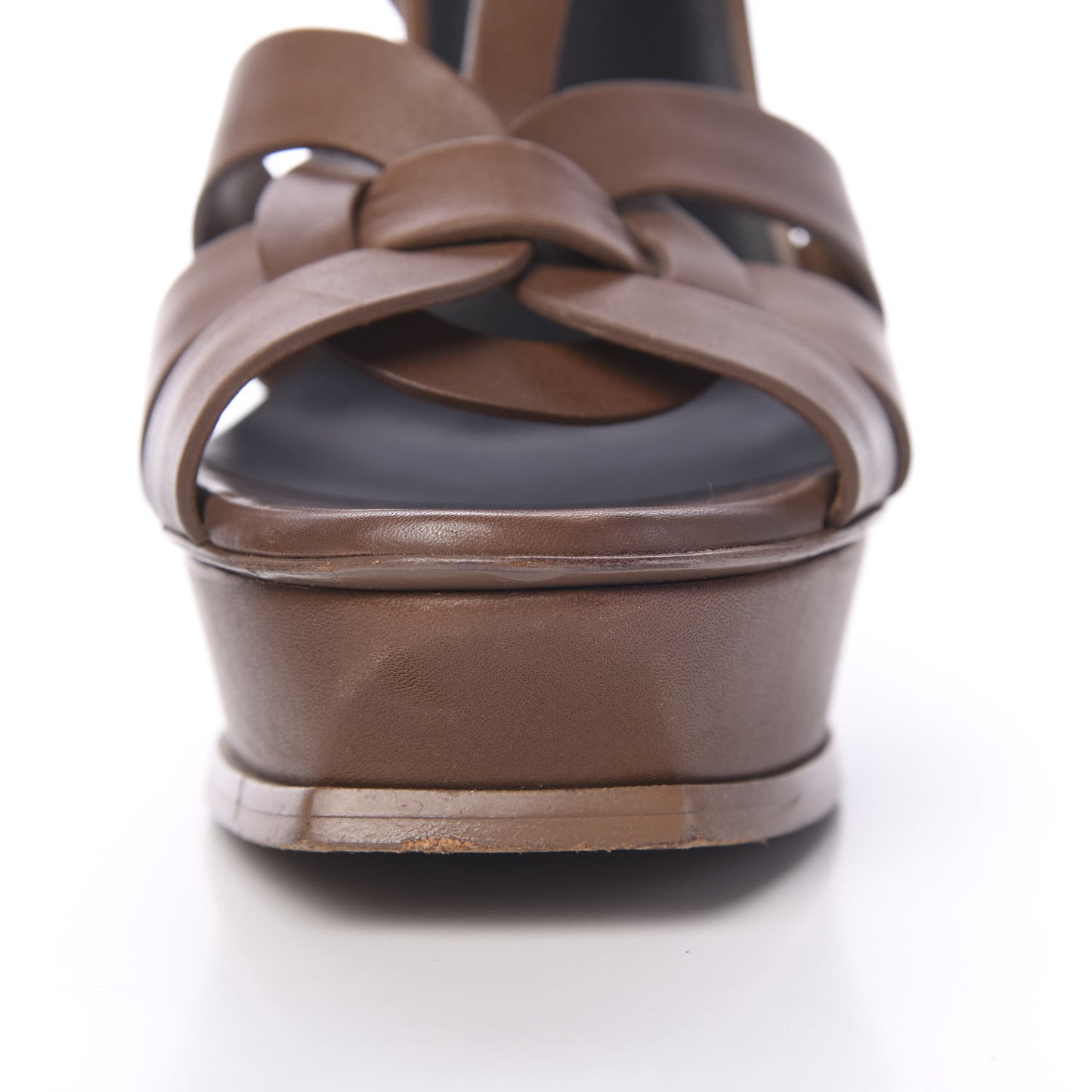 Calfskin Tribute 105 Platform Sandals 40.5 Dark Cuoio
