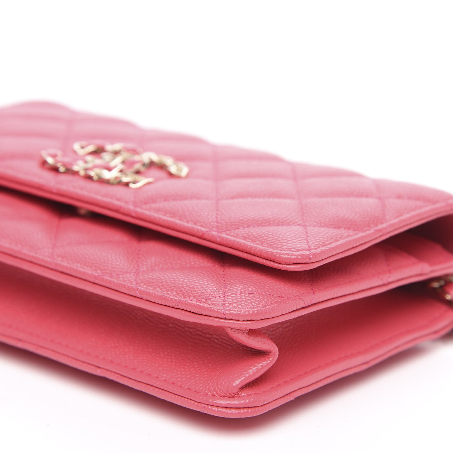 Caviar Quilted French New Wave Chain CC Wallet On Chain WOC Pink