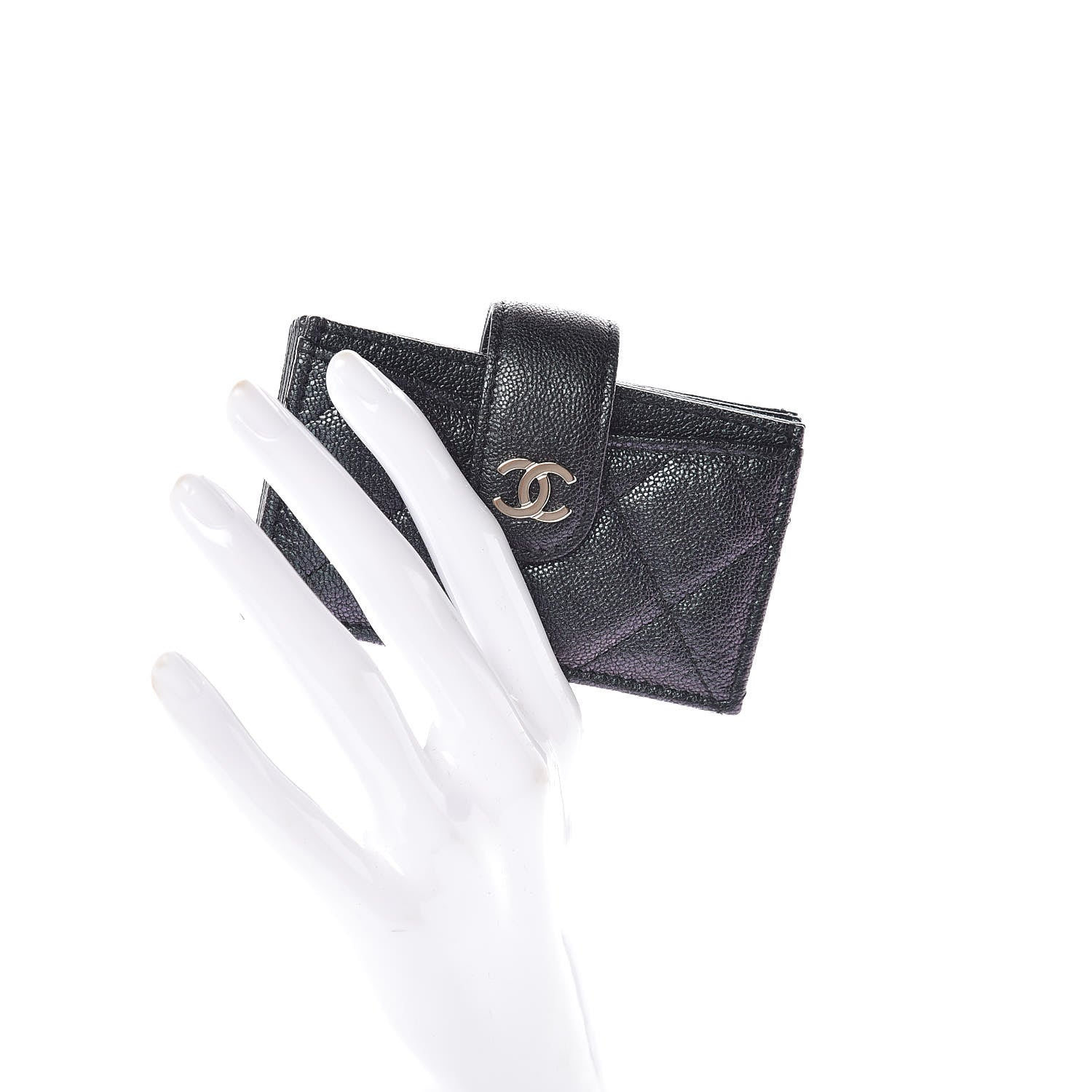 Chanel Iridescent Caviar Quilted Card Holder Black 2 of 8