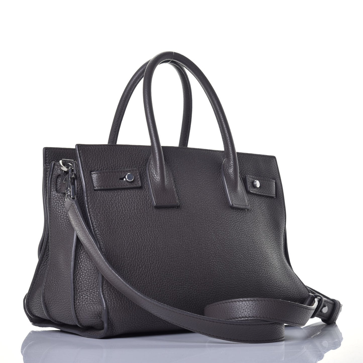 Grained Calfskin Baby Sac De Jour Souple Coal