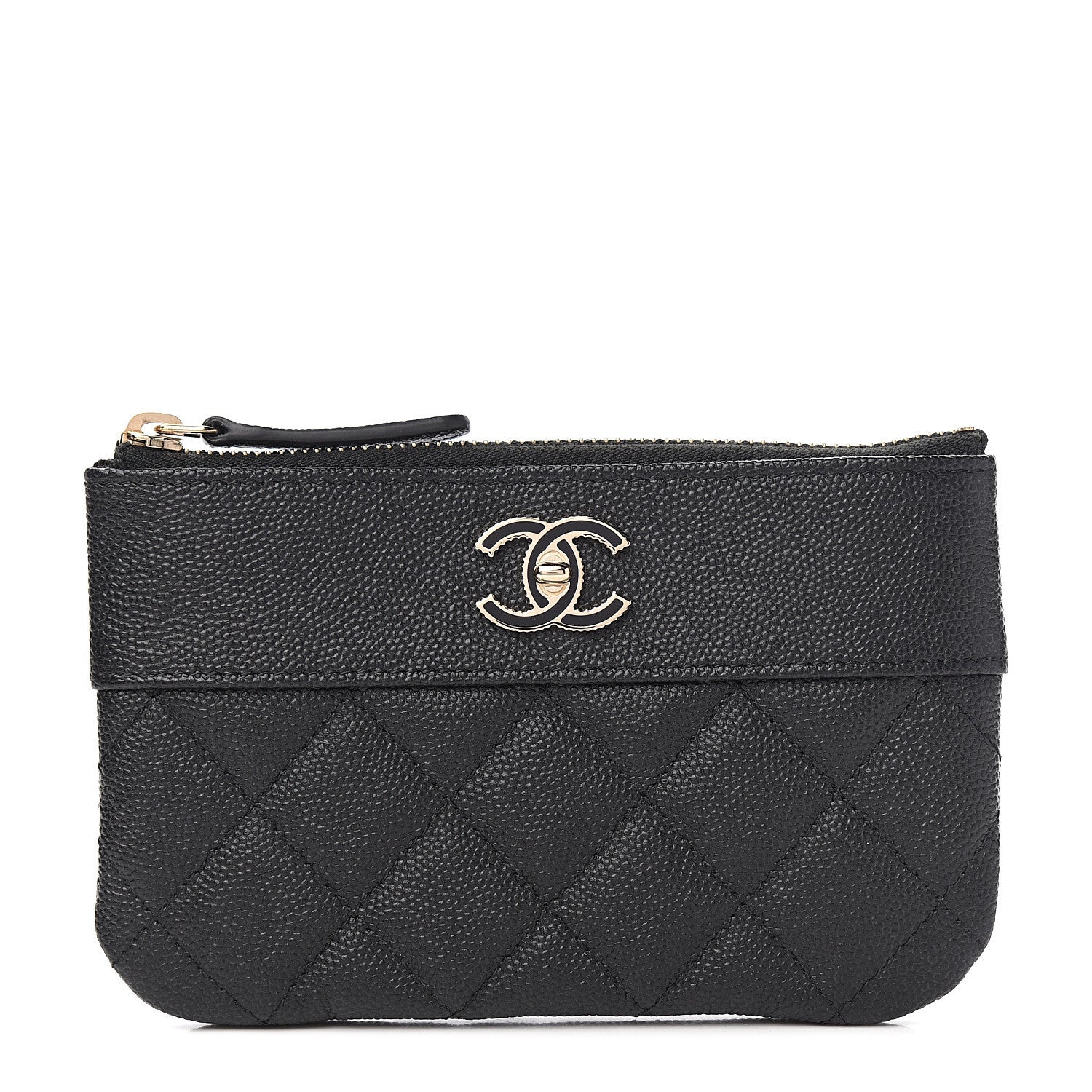Chanel Caviar Quilted Small Vintage Mademoiselle Cosmetic Case Black 1 of 7