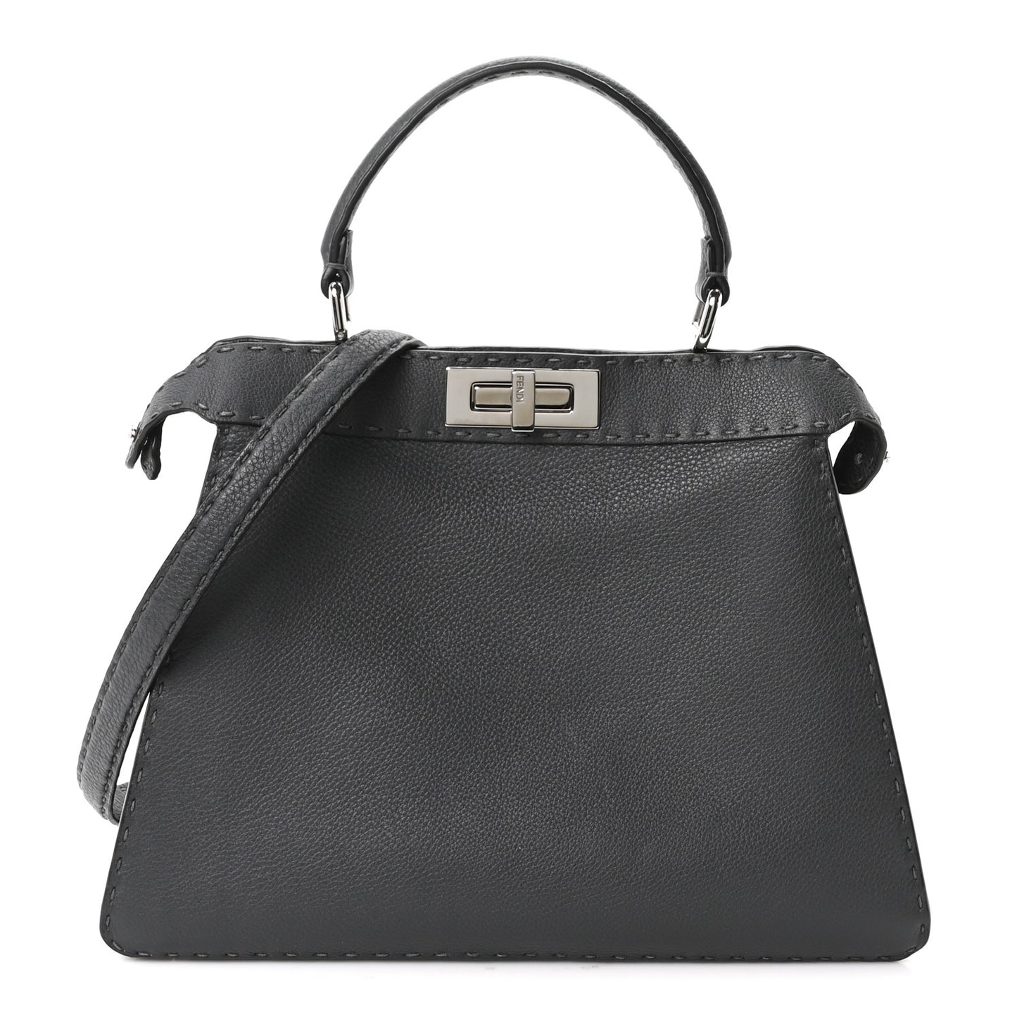 Cuoio Romano Selleria Chamois Medium Peekaboo I SEE U Satchel Asfalto Camelia