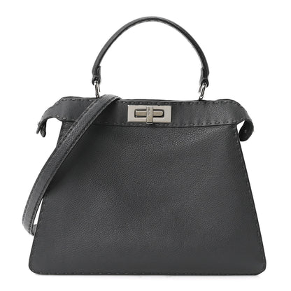 Fendi Cuoio Romano Selleria Chamois Medium Peekaboo I SEE U Satchel Asfalto Camelia 1 of 9
