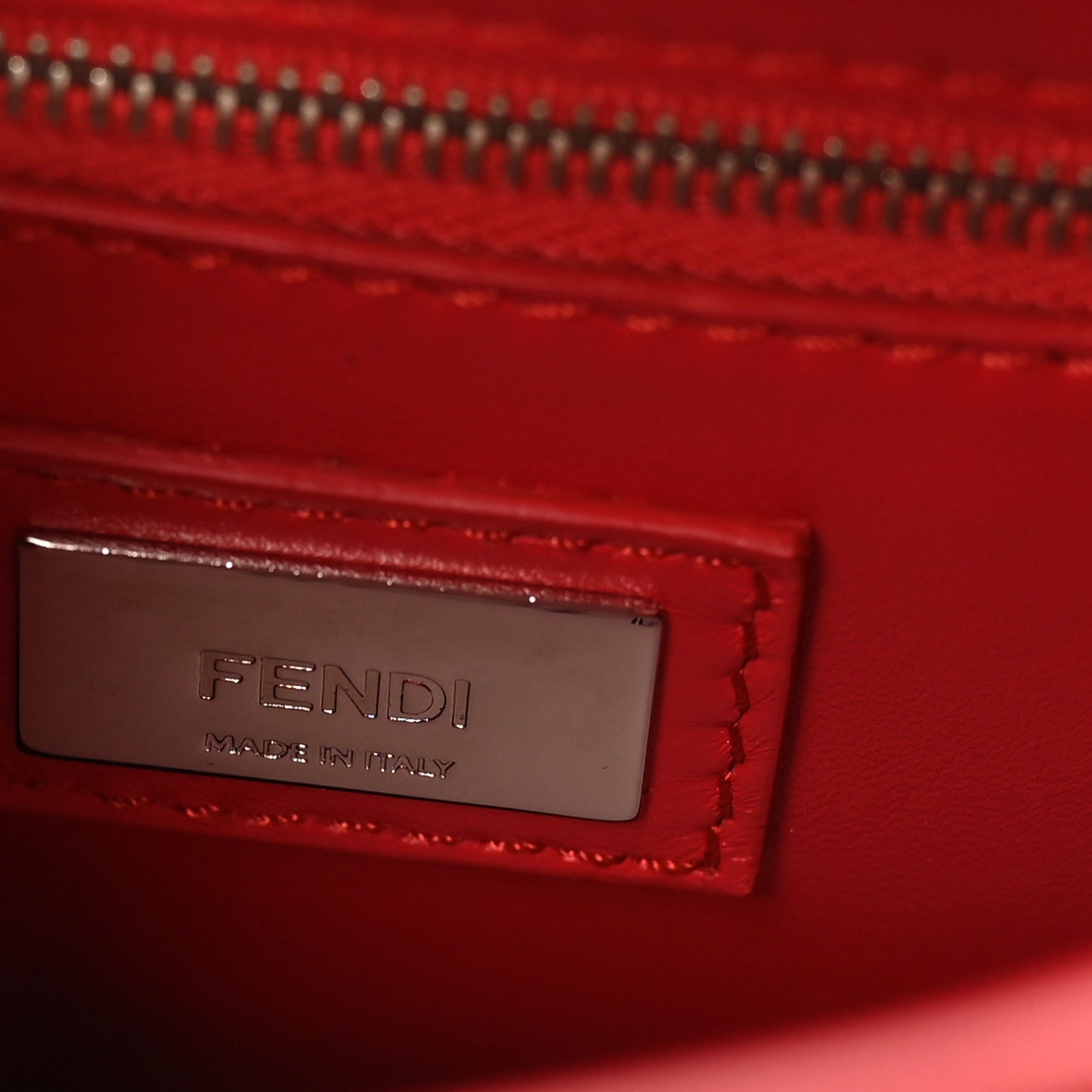 Vitello Seta Century Nappa Whipstitch Mini Peekaboo Iconic Satchel Fiamma