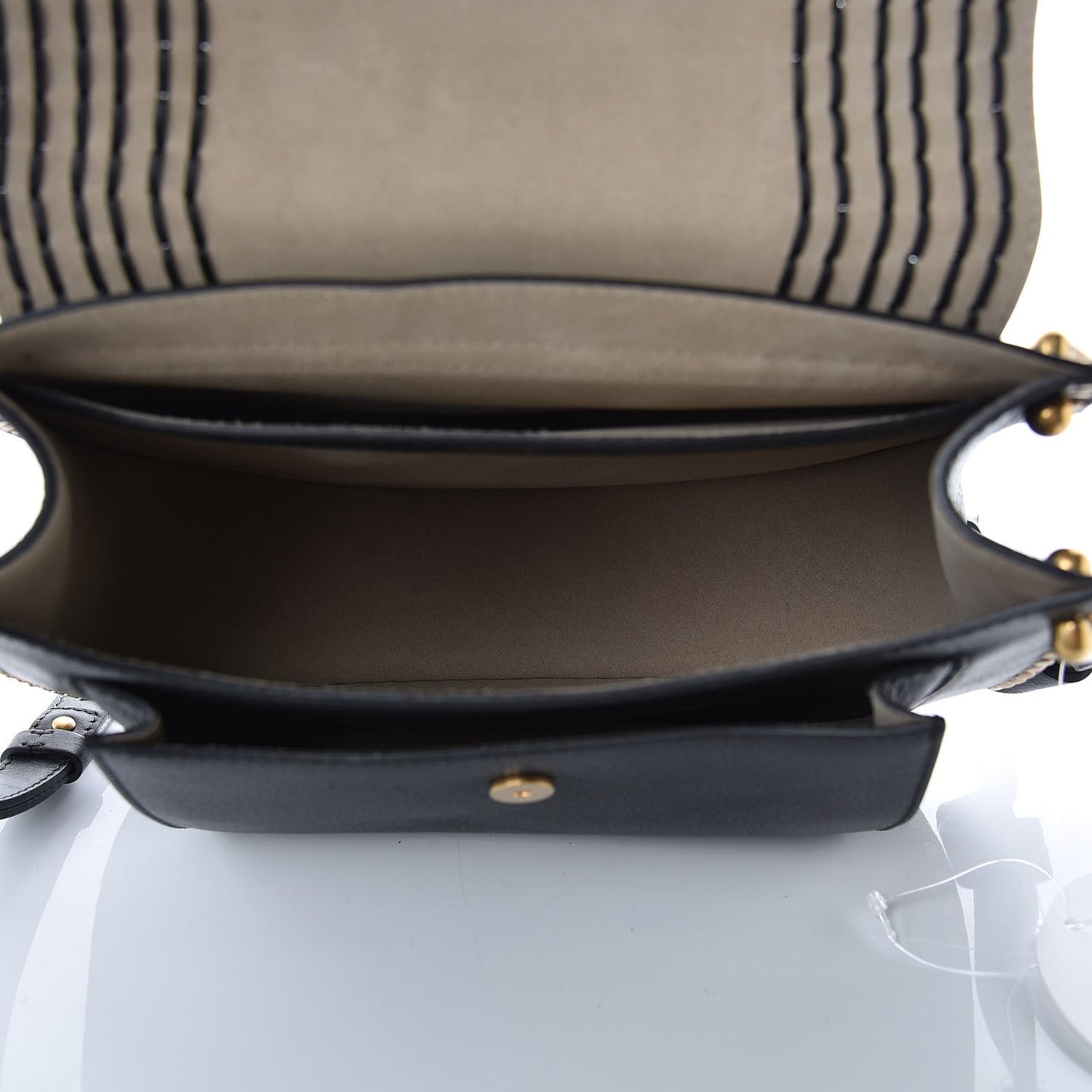 Calfskin Braided Medium Hudson Shoulder Bag Black