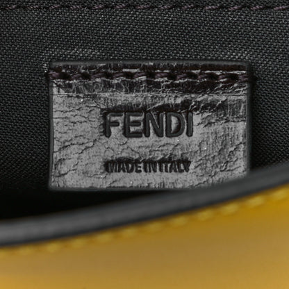 Fendi Canvas Vitello King FF Embroidered Medium Flat Baguette Grezzo Limone 6 of 11