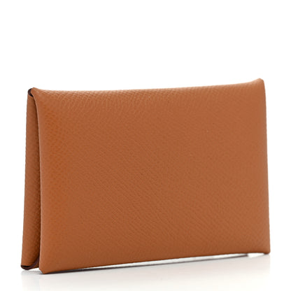 Hermes Epsom Calvi Card Case Gold 3 of 7