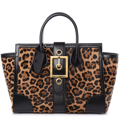 Gucci Pony Hair Jaguar Print Medium Lady Buckle Top Handle Bag Black 1 of 18