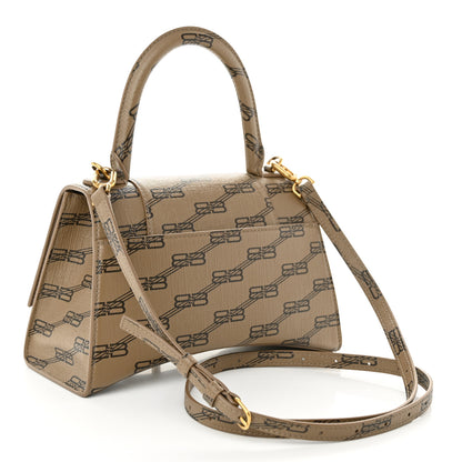 Balenciaga Coated Canvas BB Monogram Small Hourglass Top Handle Bag Beige Brown 3 of 12