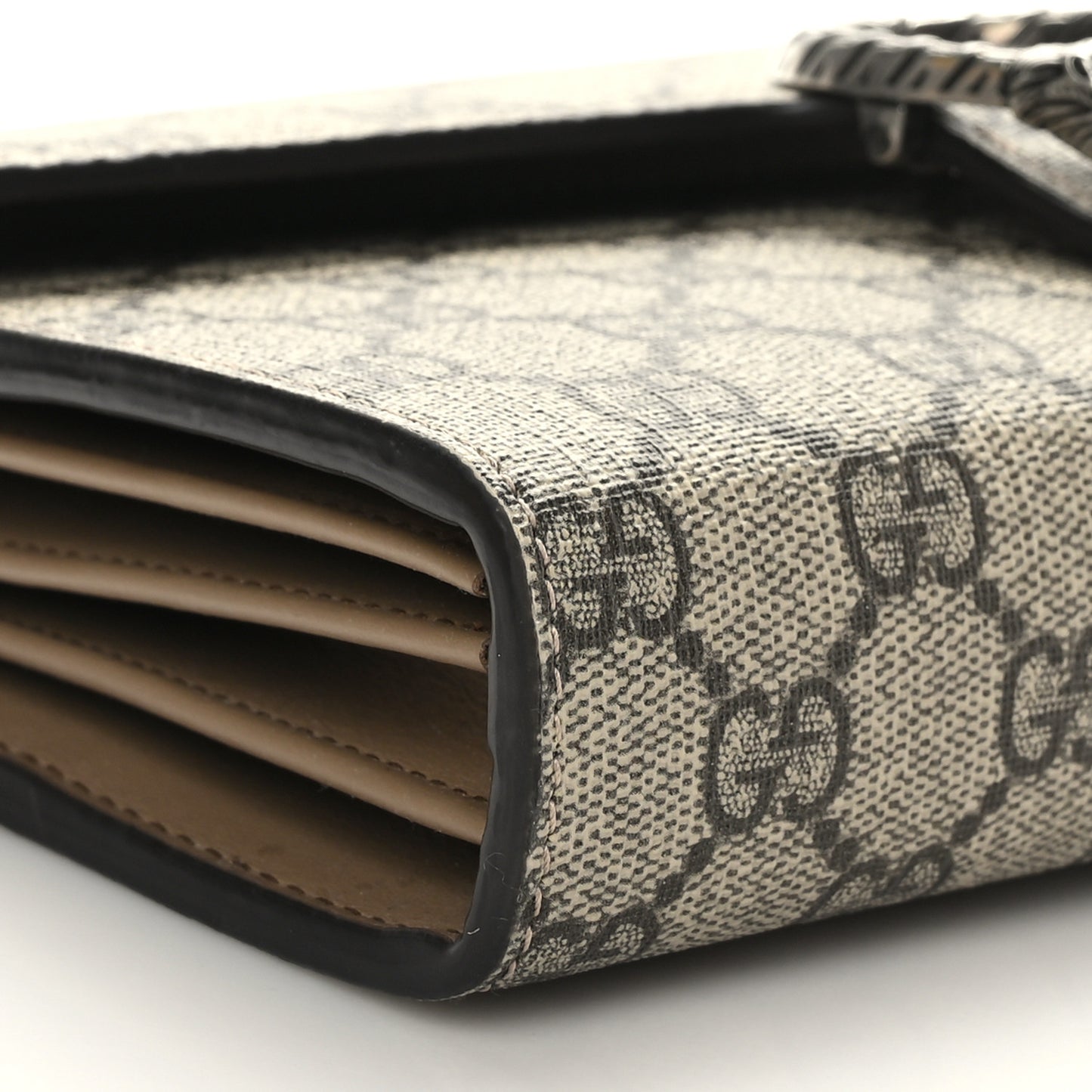 GG Supreme Monogram Mini Dionysus Chain Wallet Beige Taupe